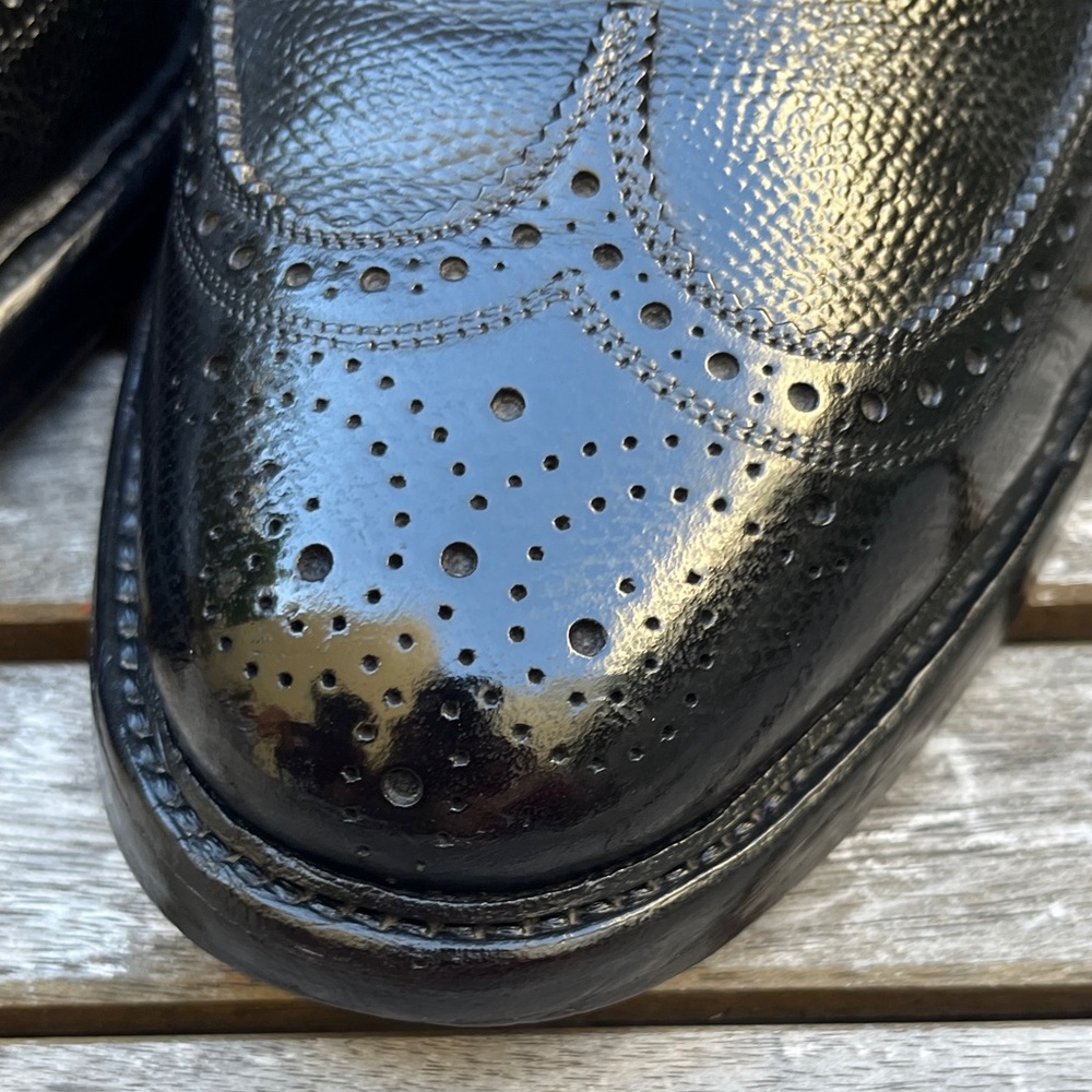 Florsheim Imperial Longwing Black Pebble-Grain Leather Oxford Shoes - Picture 11 of 13